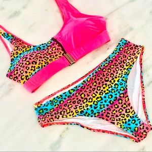NWT | Neon Leopard Bikini